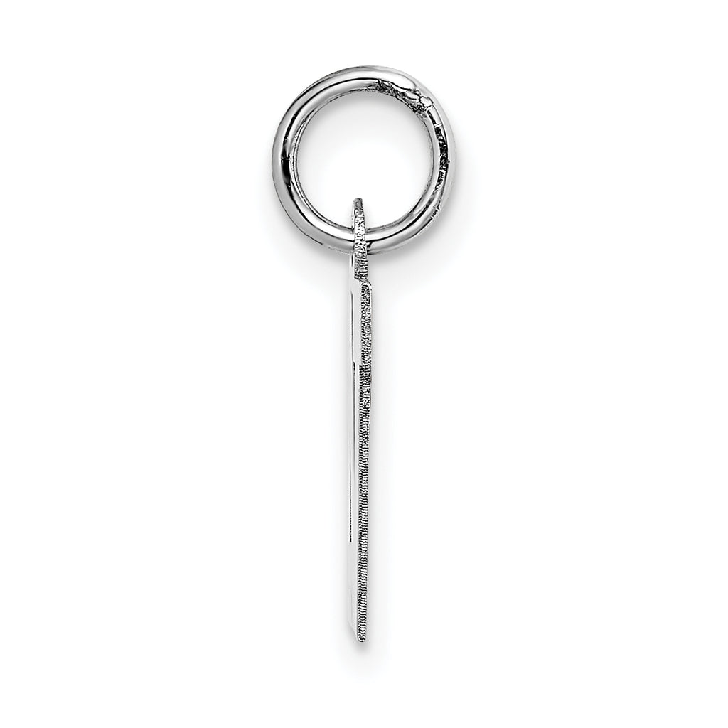 14K White Gold Small Block Initial N Charm