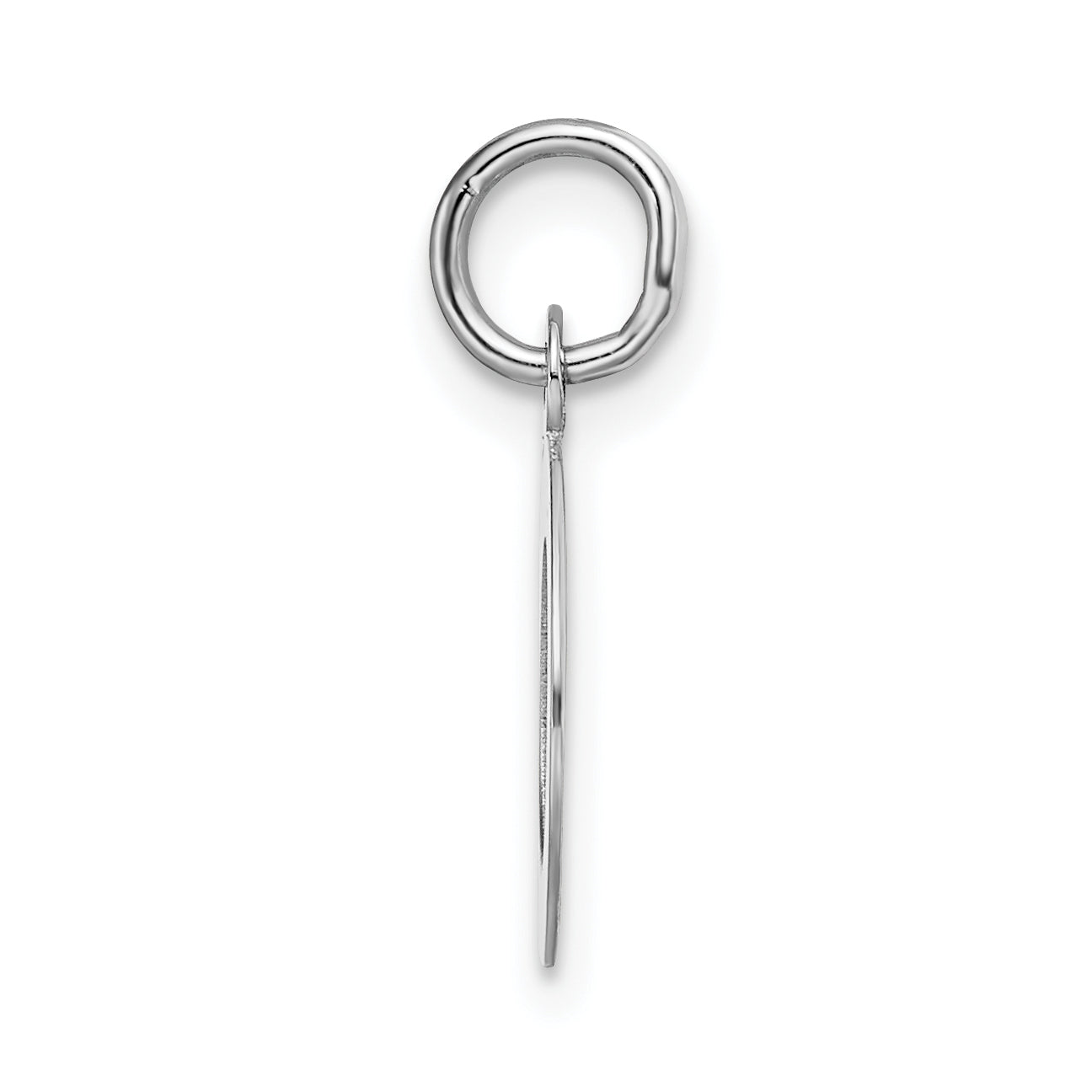14K White Gold Small Block Initial O Charm Secondary image