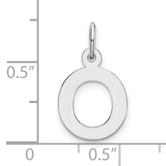 14K White Gold Small Block Initial O Charm