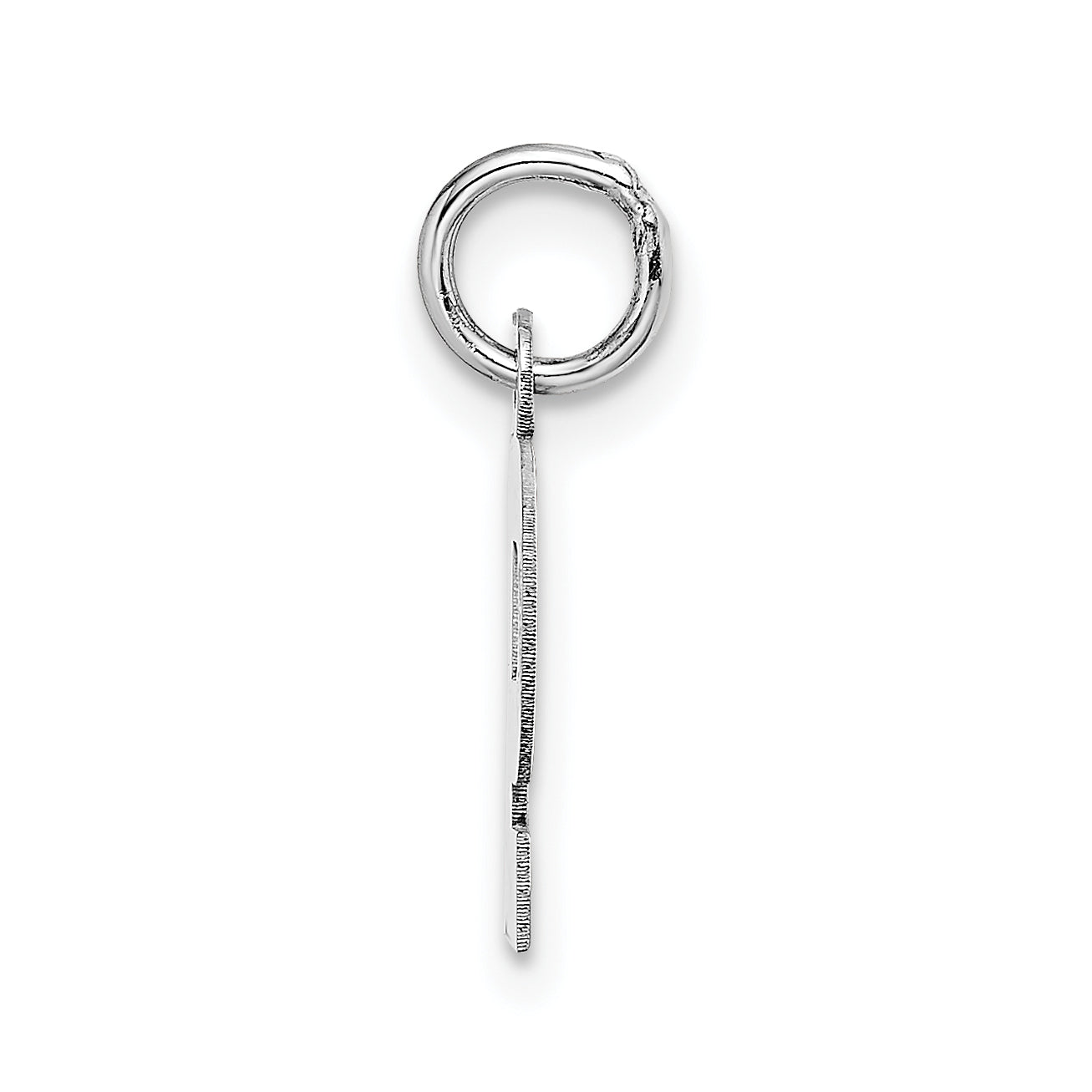 14K White Gold Small Block Initial P Charm Secondary image