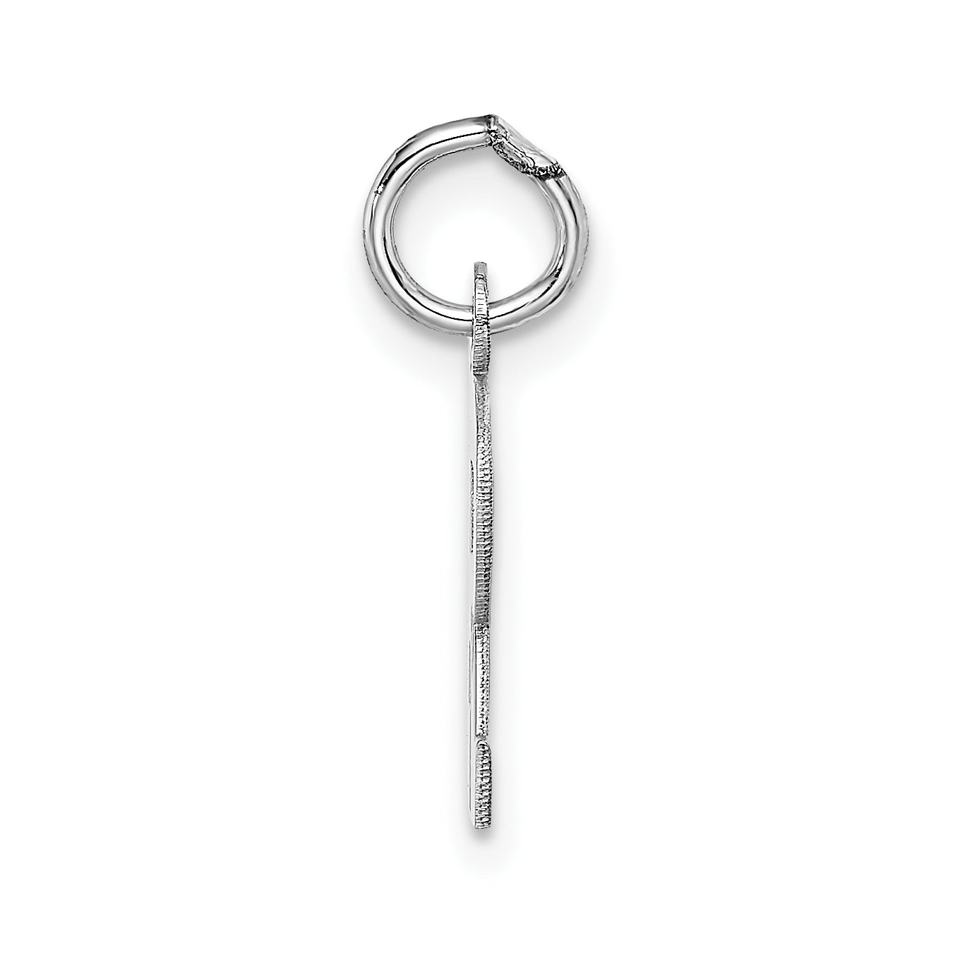 14K White Gold Small Block Initial R Charm Secondary image