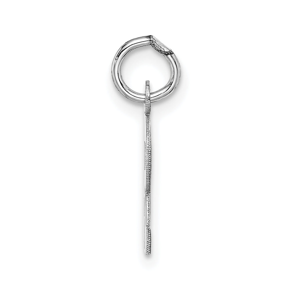 14K White Gold Small Block Initial R Charm