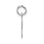 14K White Gold Small Block Initial R Charm