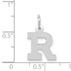 14K White Gold Small Block Initial R Charm