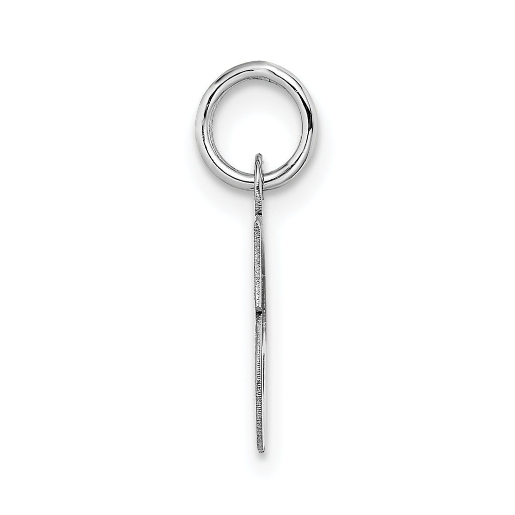 14K White Gold Small Block Initial S Charm
