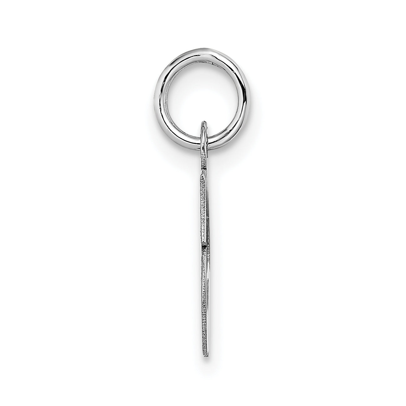 14K White Gold Small Block Initial S Charm