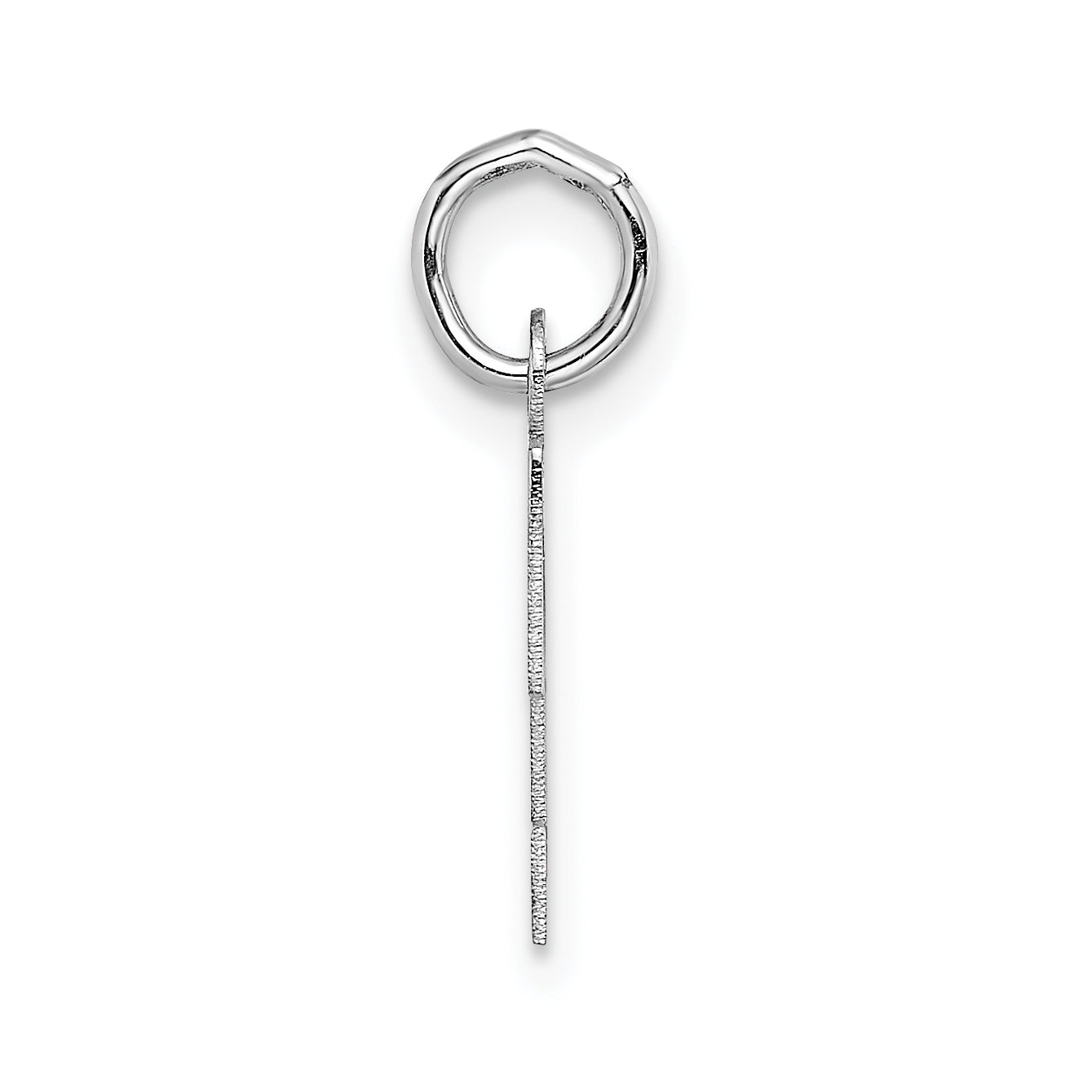 14K White Gold Small Block Initial T Charm Secondary image
