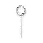 14K White Gold Small Block Initial T Charm