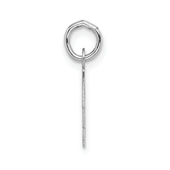 14K White Gold Small Block Initial T Charm