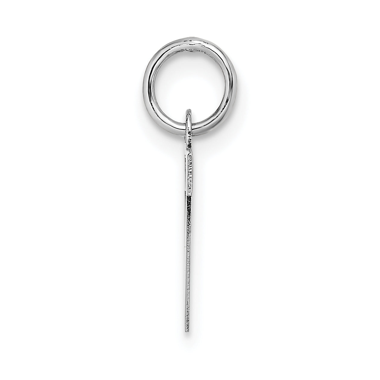 14K White Gold Small Block Initial V Charm Secondary image