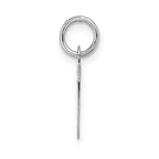 14K White Gold Small Block Initial V Charm