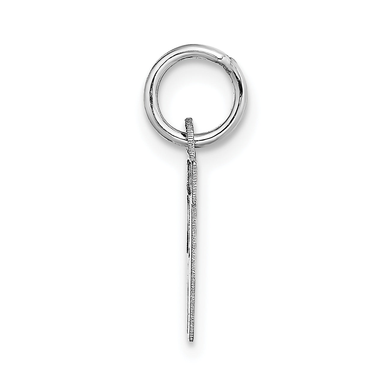 14K White Gold Small Block Initial W Charm Secondary image