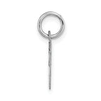 14K White Gold Small Block Initial W Charm