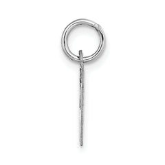14K White Gold Small Block Initial W Charm