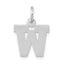 14KW Small Block Letter W Initial Charm