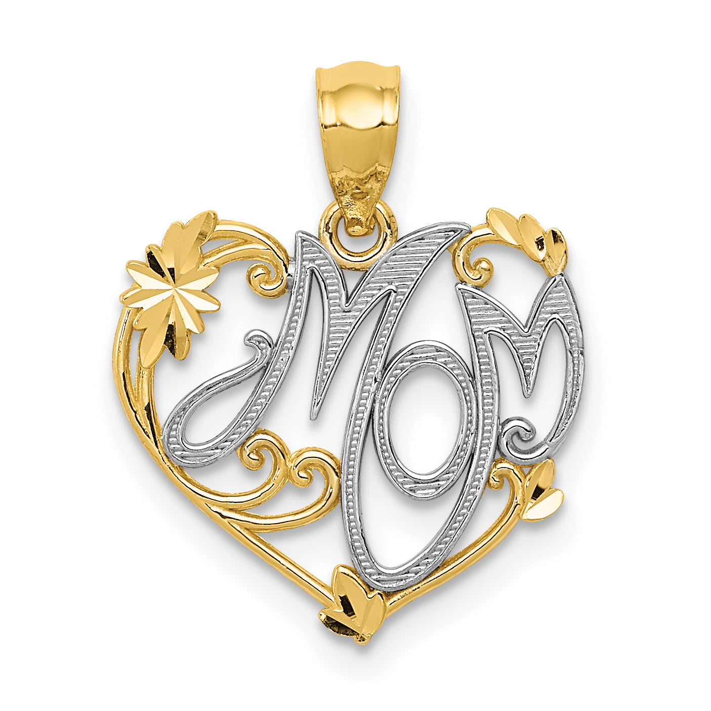 14k and Rhodium MOM Pendant Main image