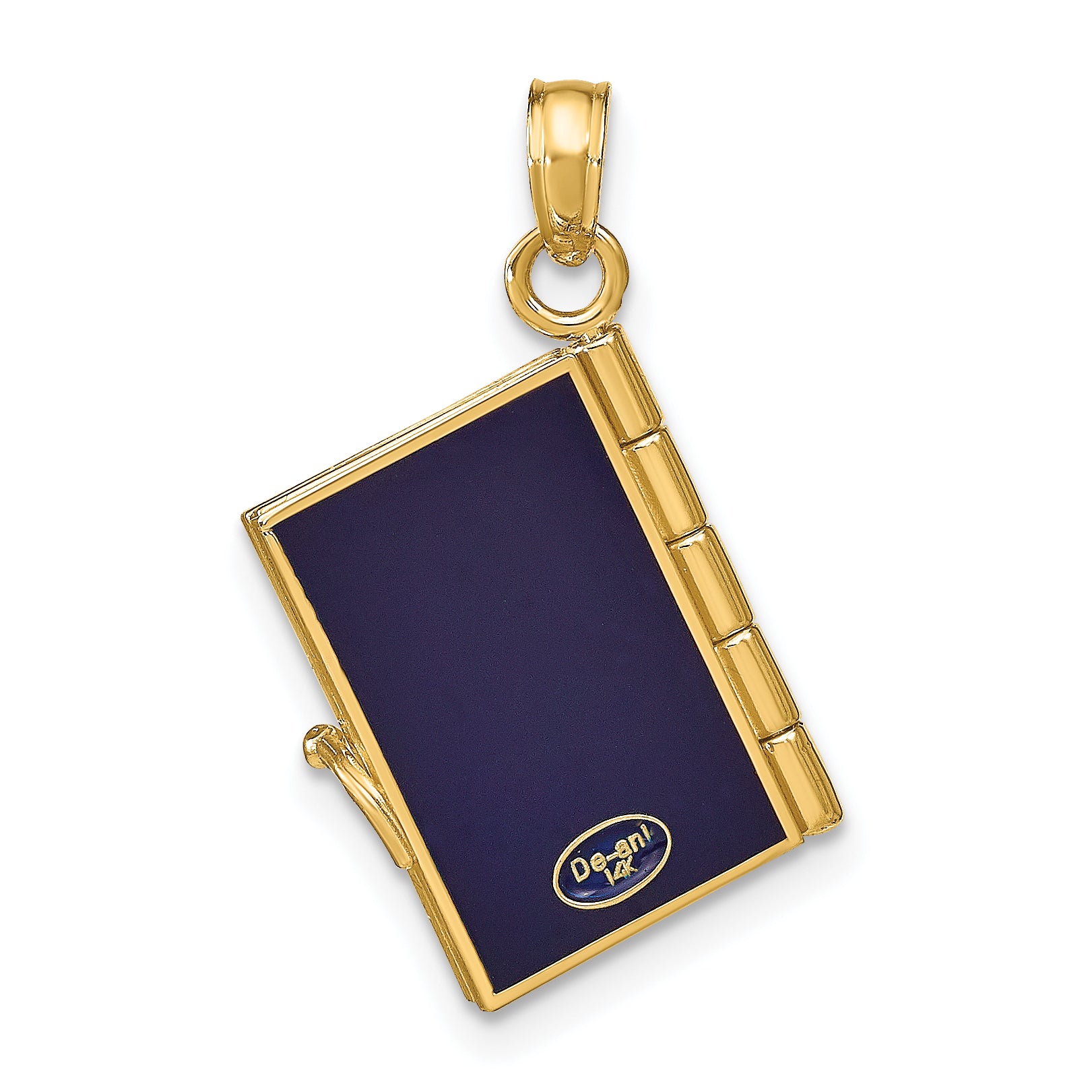 14K Enamel 3-D Passport Opens Pendant