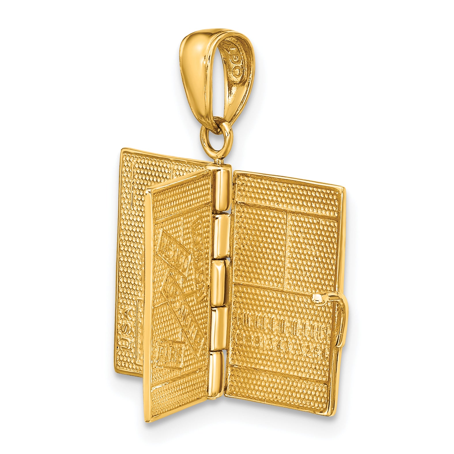 14K Enamel 3-D Passport Opens Pendant