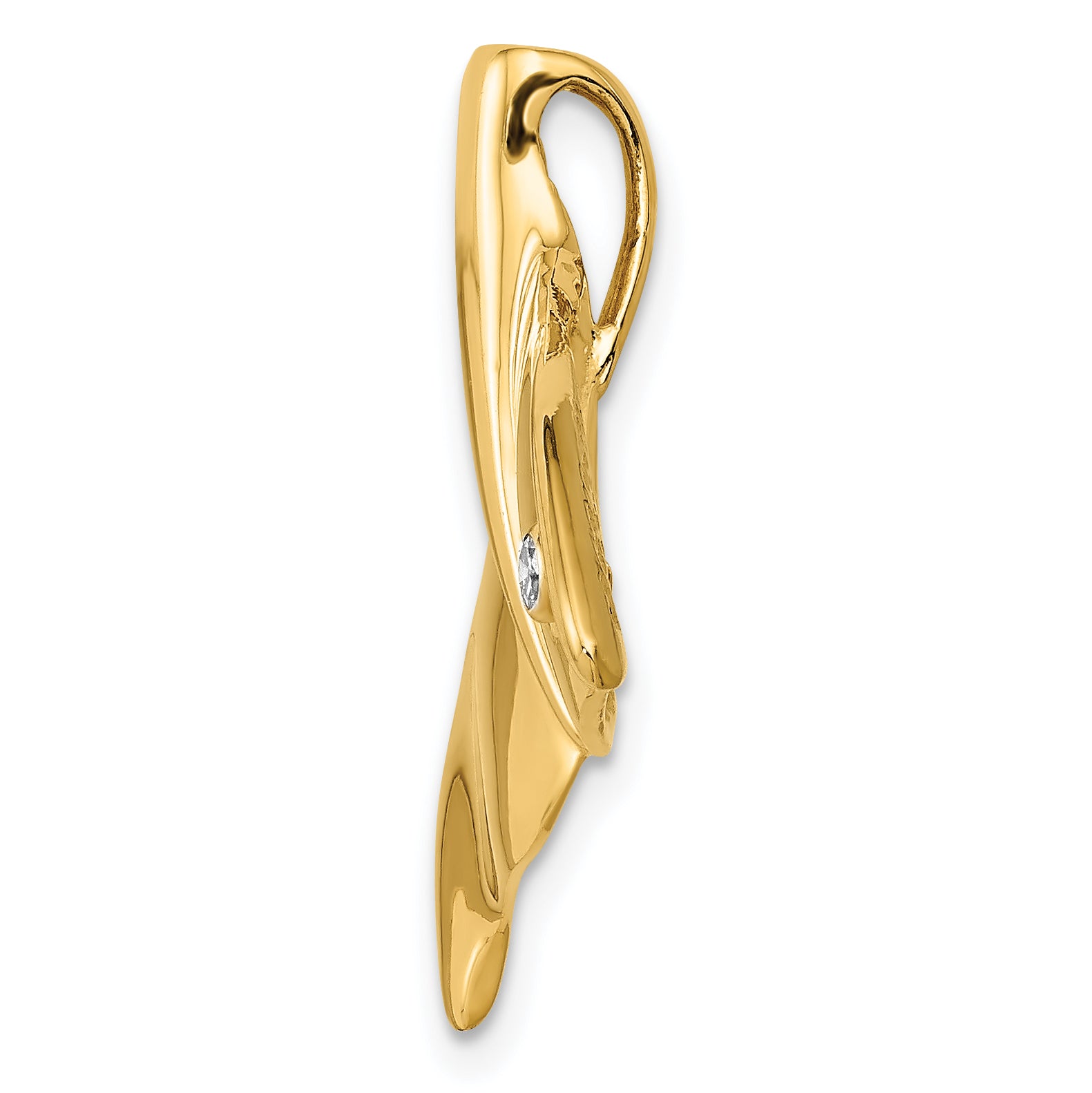 14K Diamond Whale Tail Slide