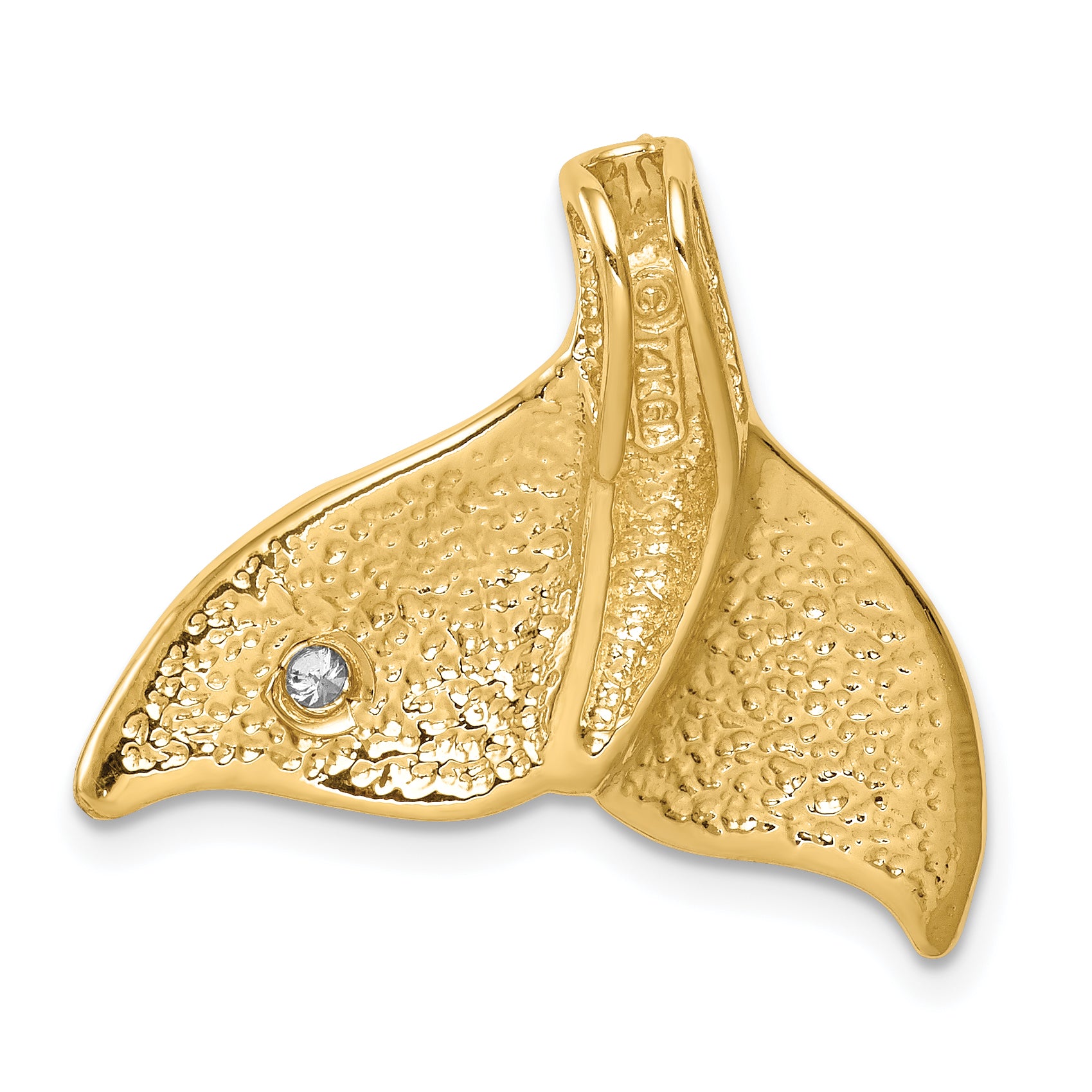 14K Diamond Whale Tail Slide