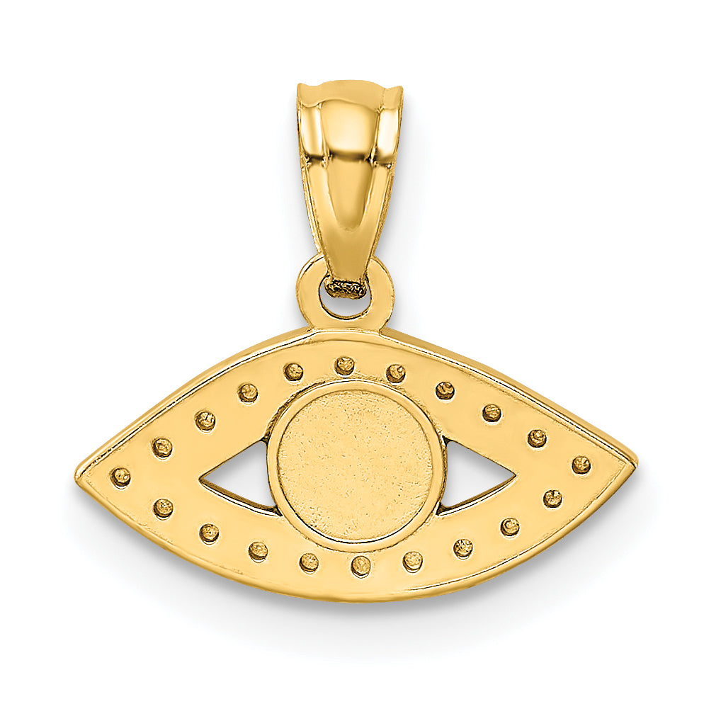Enameled Evil Eye Pendant in 14K Yellow Gold