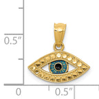 Enameled Evil Eye Pendant in 14K Yellow Gold