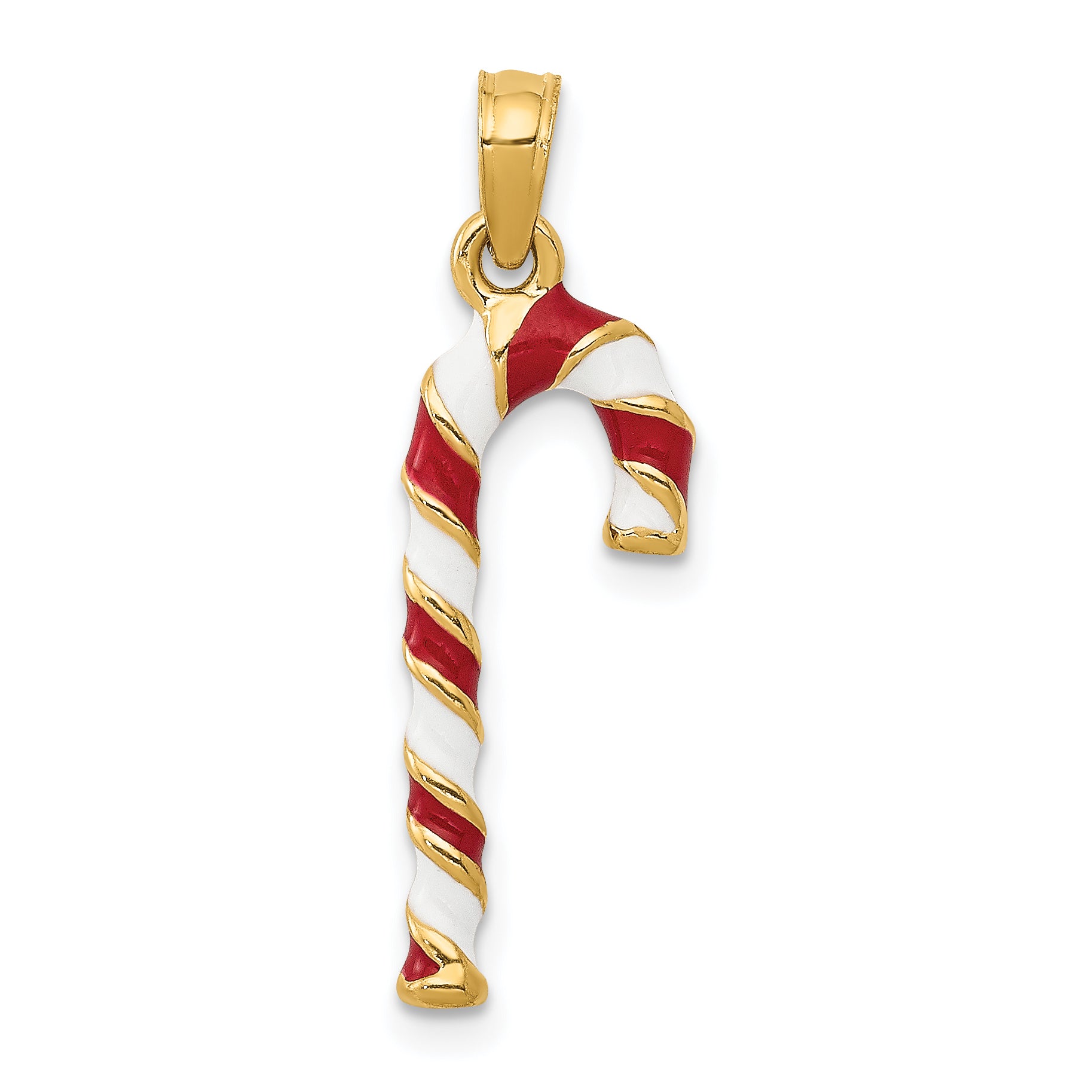 14k 3D Enameled Candy Cane Charm Main image