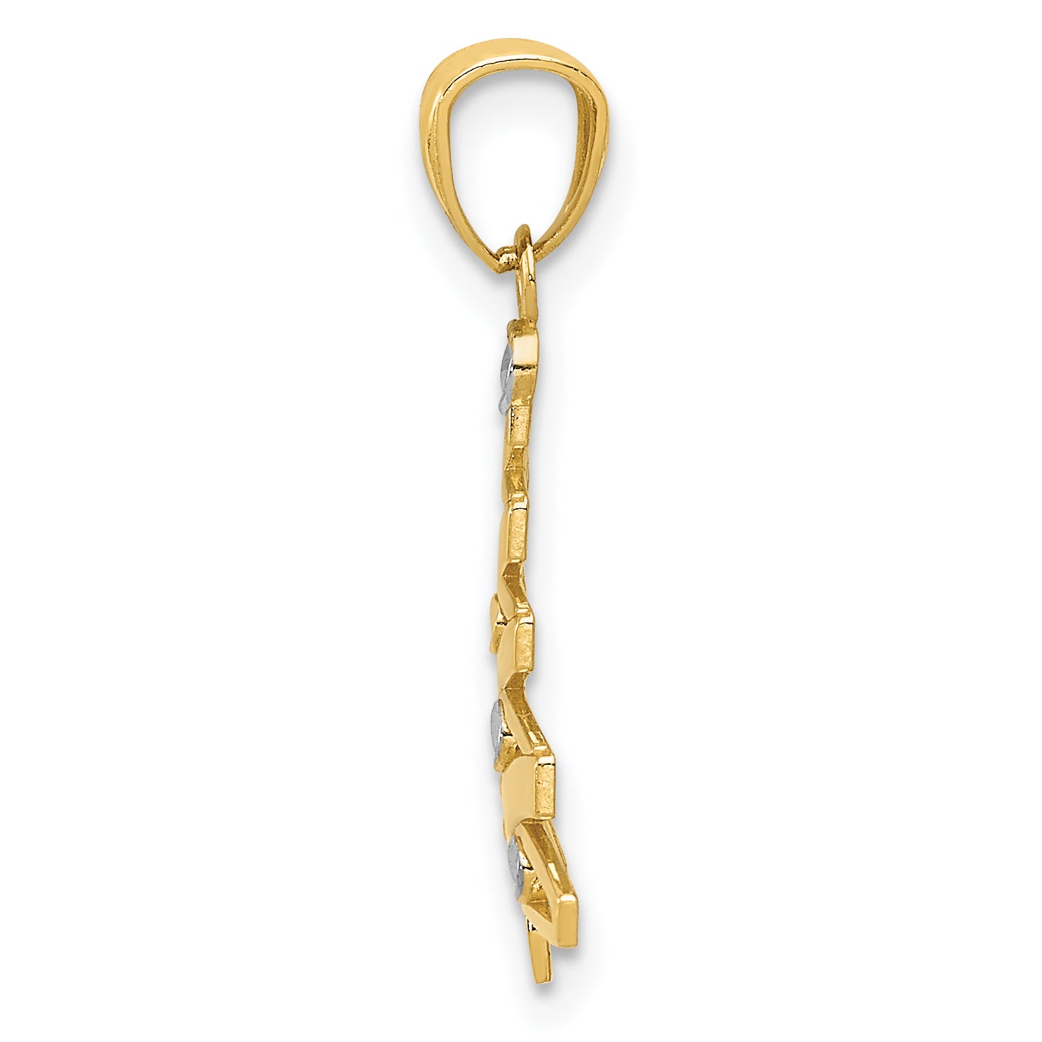 14K With Rhodium Christmas Tree Pendant Secondary image