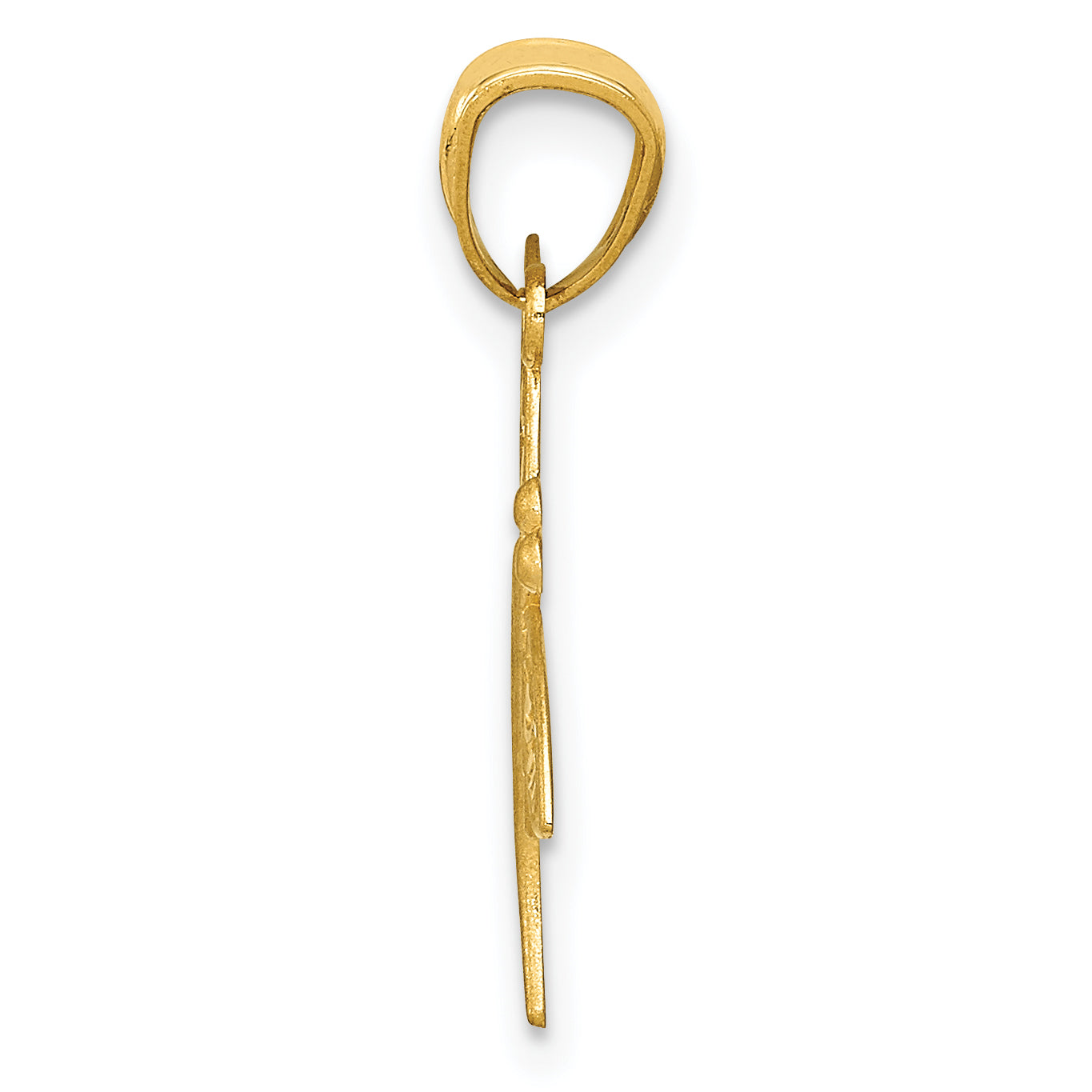 14K Satin Diamond-cut Dragonfly Pendant Secondary image