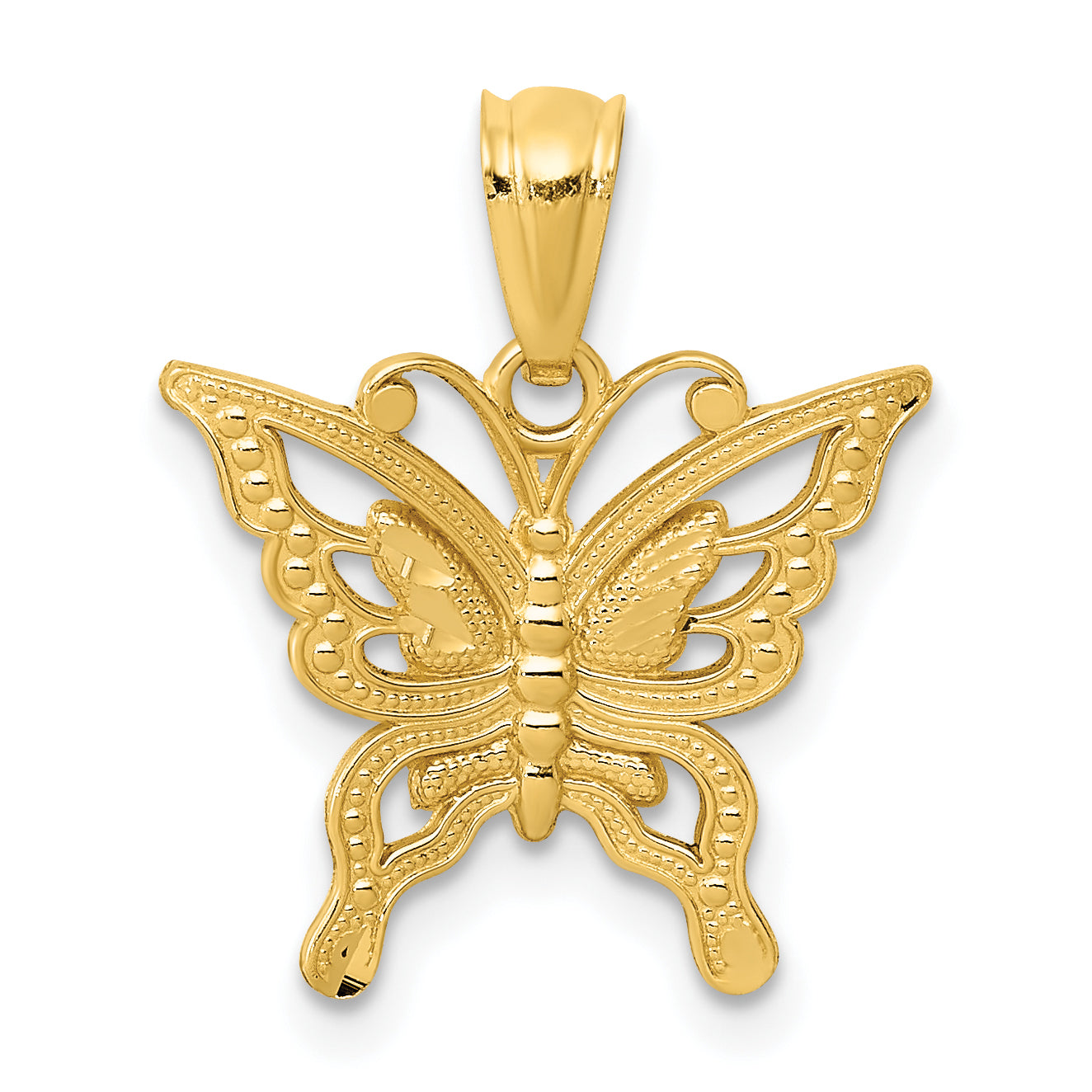 14k Diamond-cut Butterfly Pendant Main image