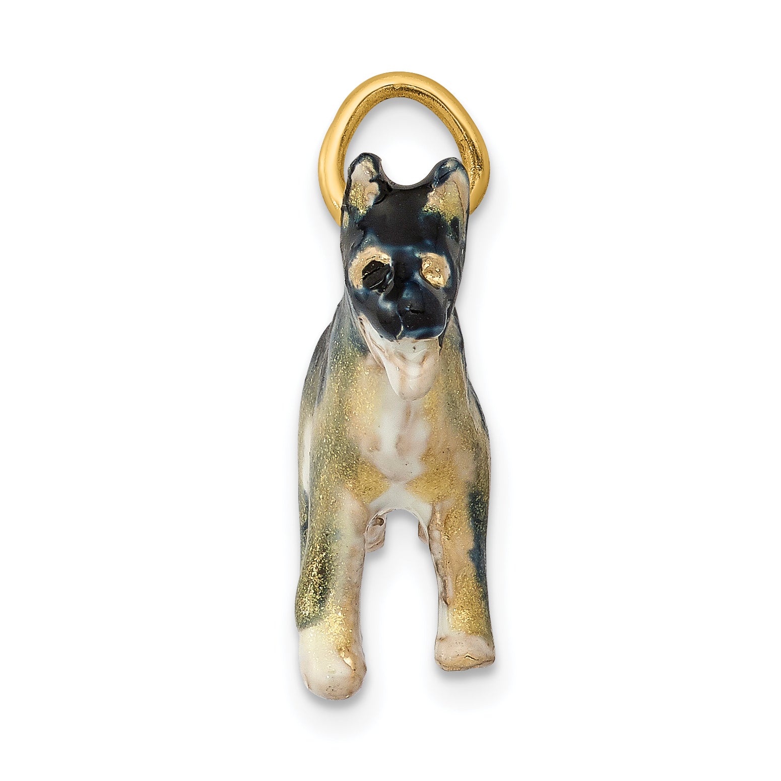 14K  3D Enameled Medium German Shepherd Charm