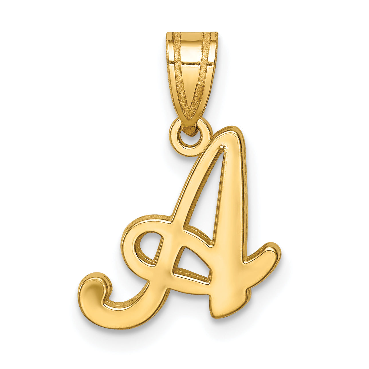 14KY Script Letter A Initial Pendant Main image