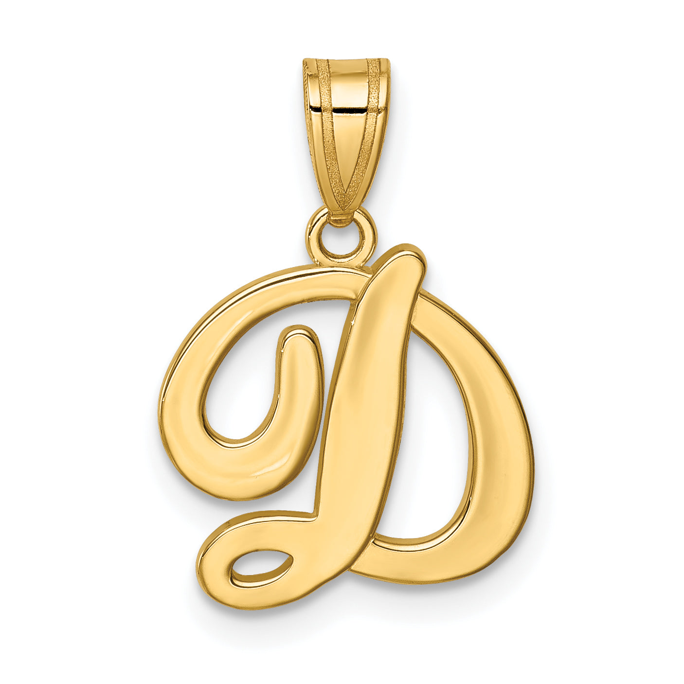 14KY Script Letter D Initial Pendant Main image
