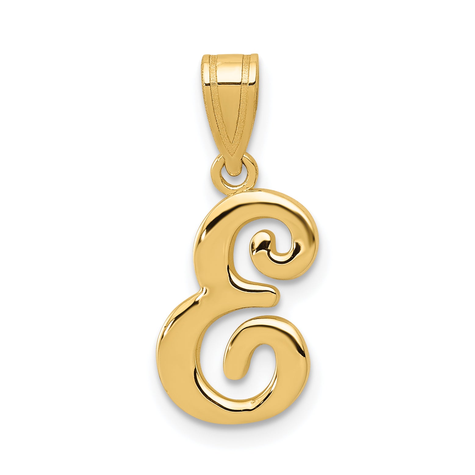 14KY Script Letter E Initial Pendant Main image