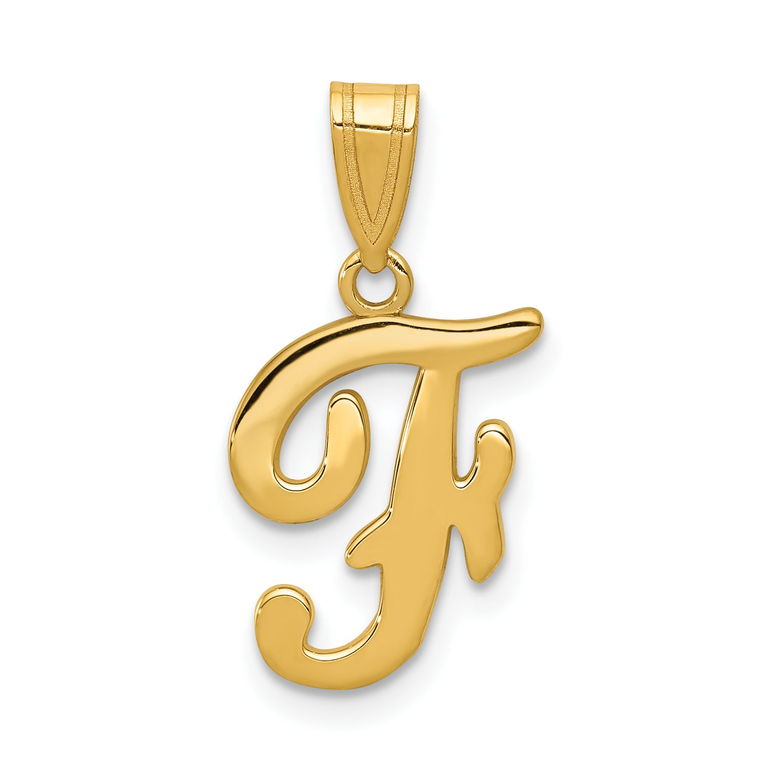 14KY Script Letter F Initial Pendant Main image