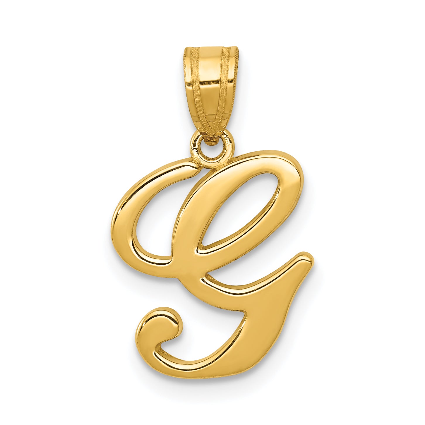 14KY Script Letter G Initial Pendant Main image