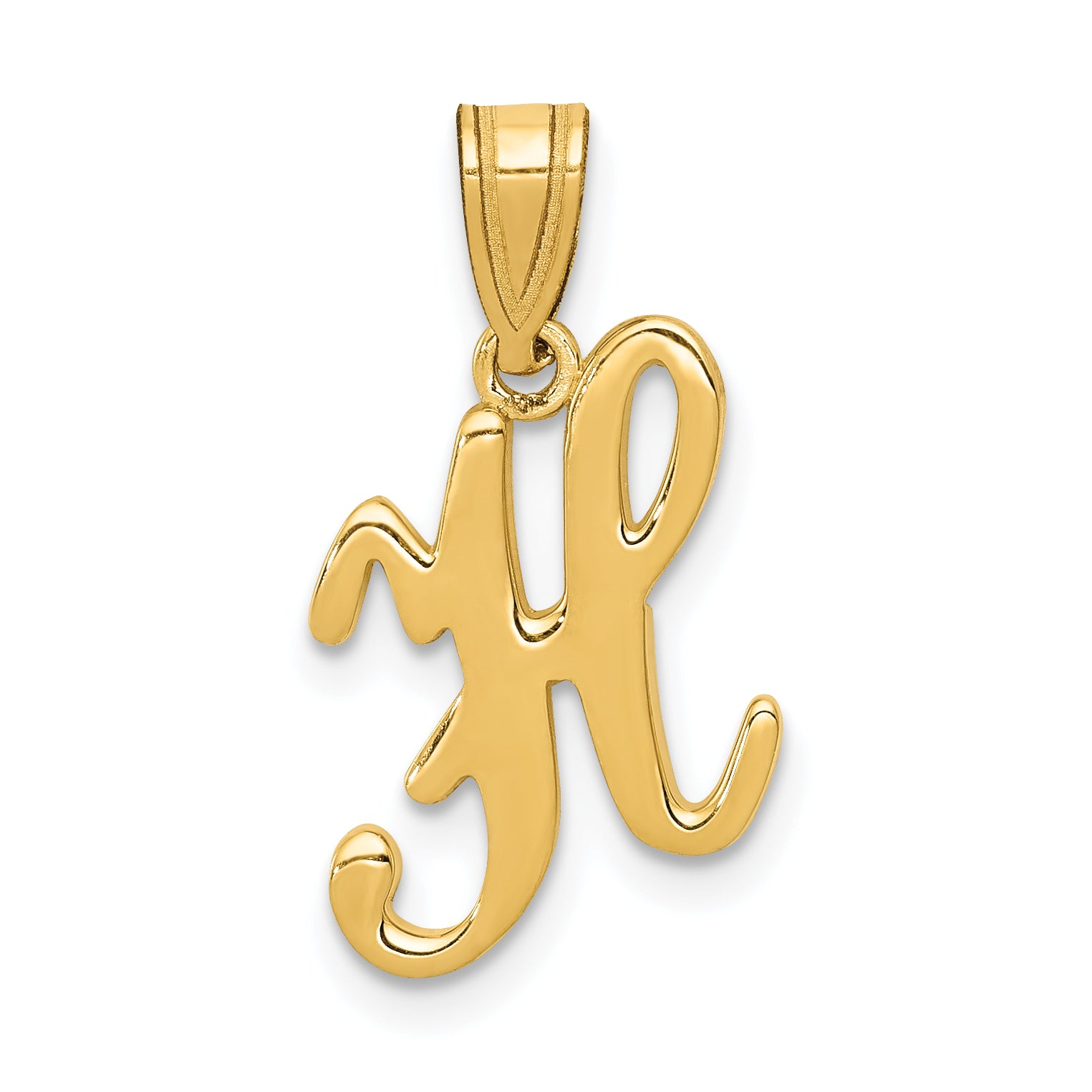 14KY Script Letter H Initial Pendant Main image