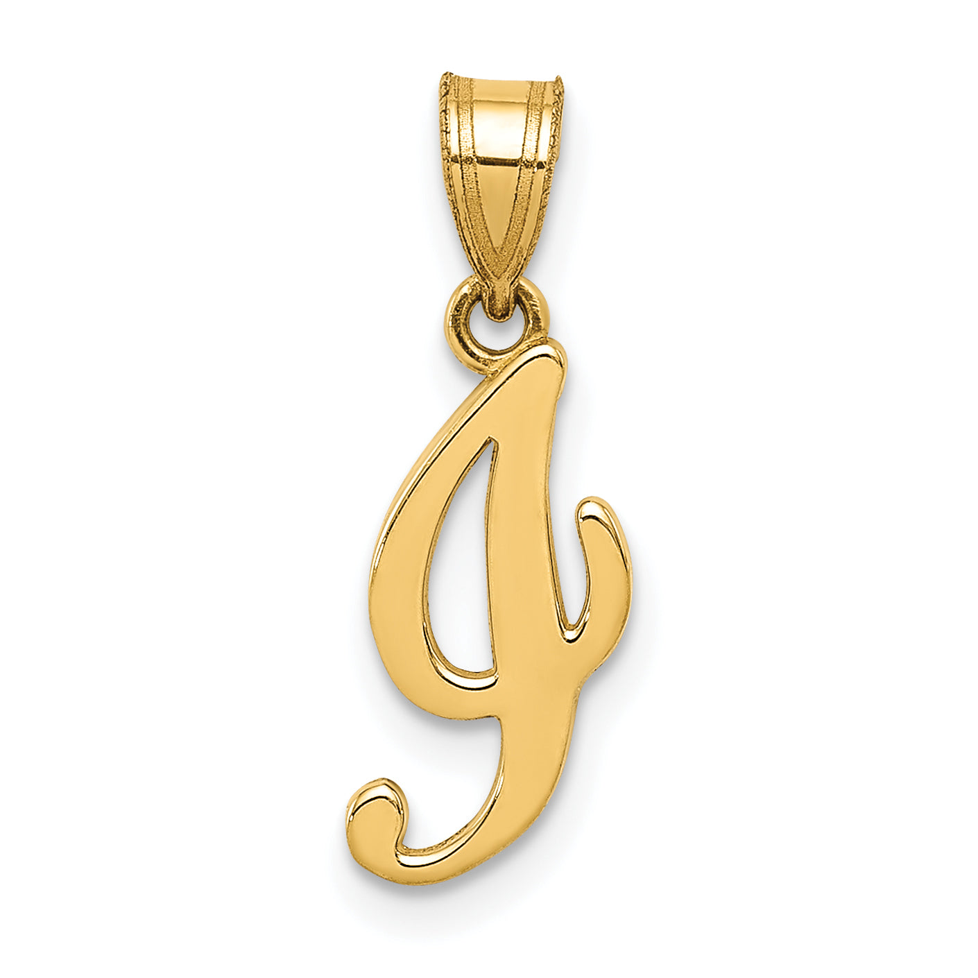 14KY Script Letter I Initial Pendant Main image