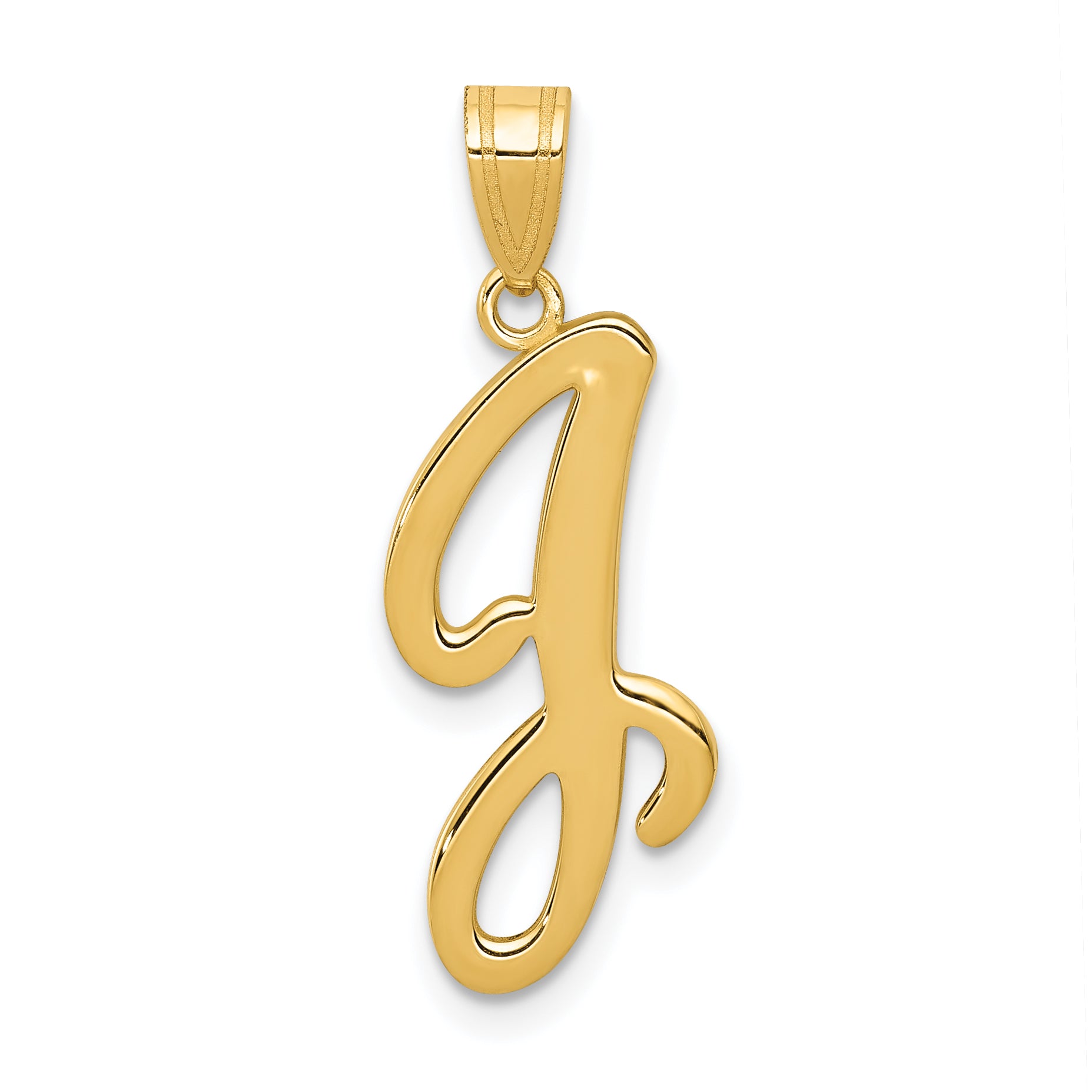14KY Script Letter J Initial Pendant Main image