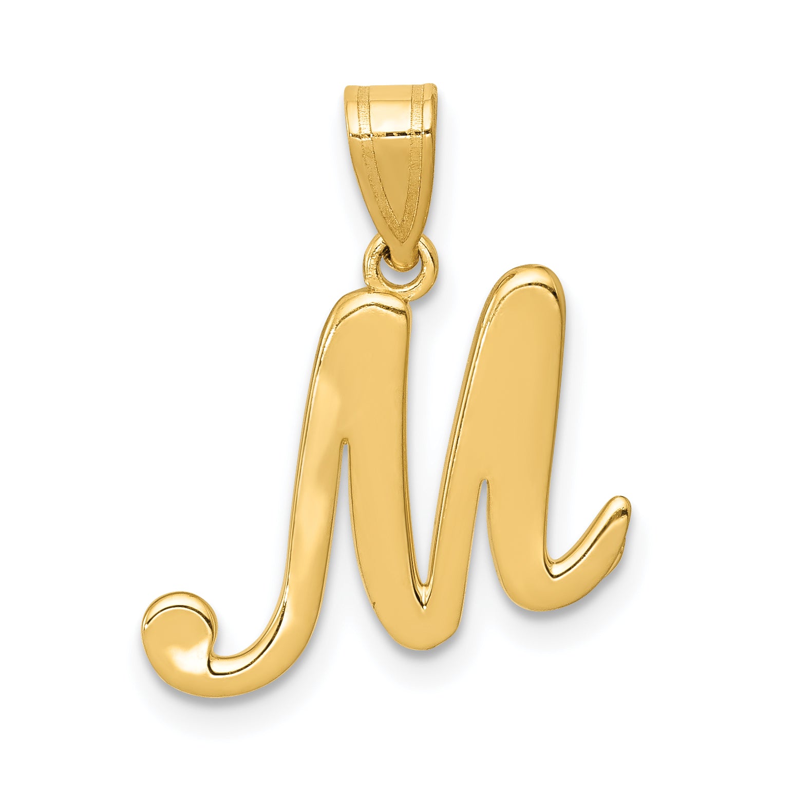 14KY Script Letter M Initial Pendant Main image