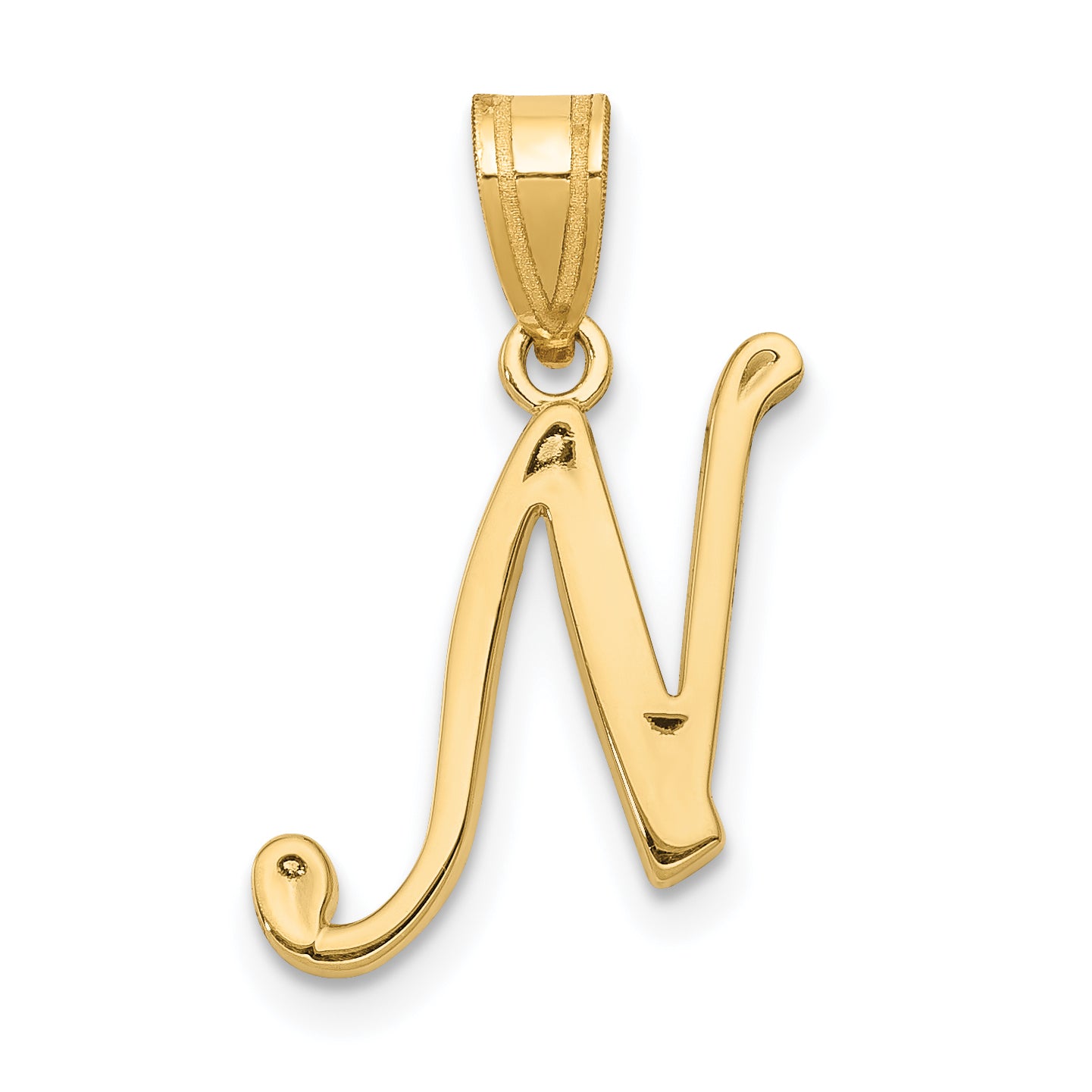 14KY Script Letter N Initial Pendant Main image
