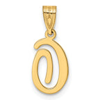 14KY Script Letter O Initial Pendant