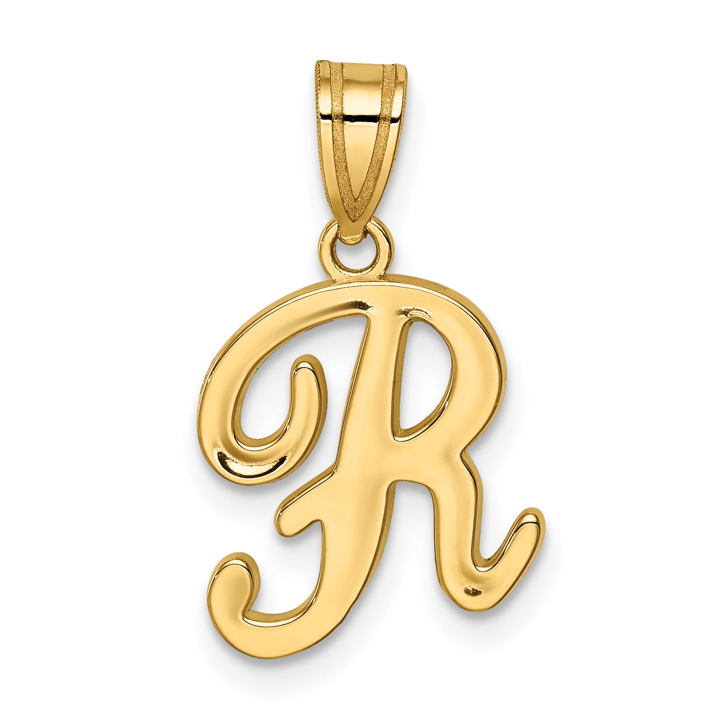 14KY Script Letter R Initial Pendant Main image