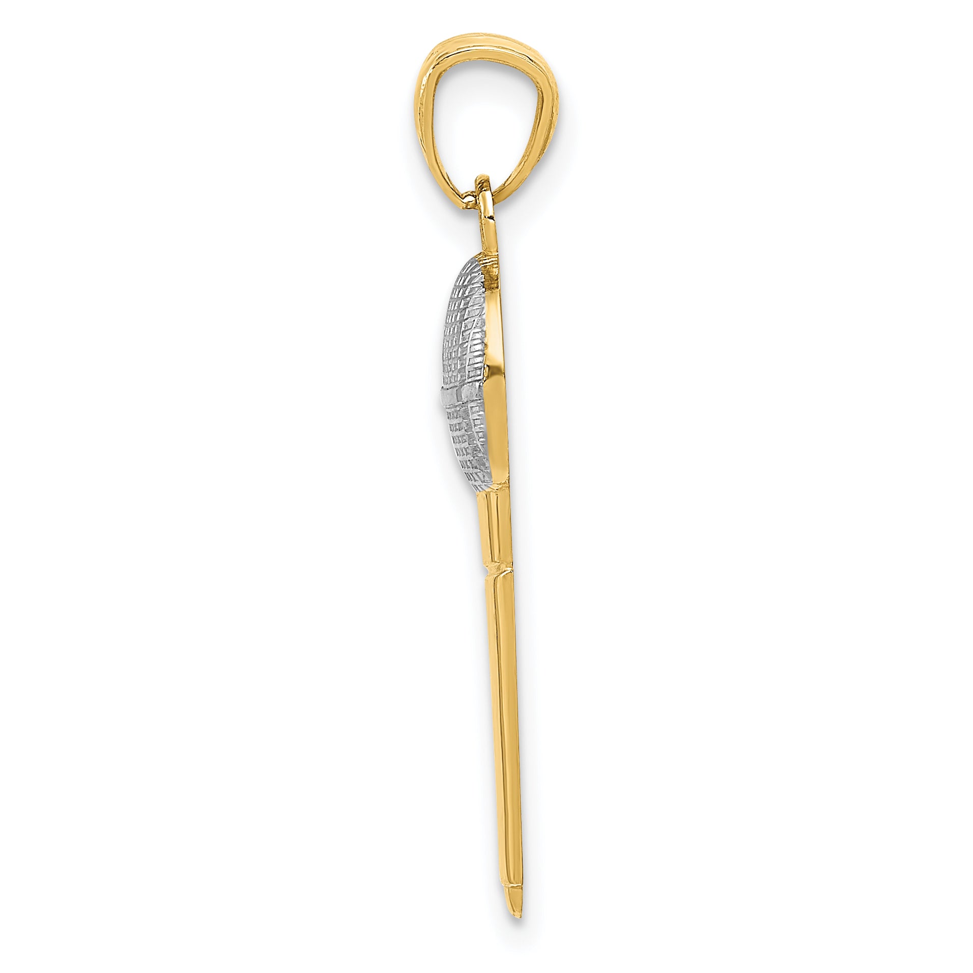 14K and Rhodium Microphone Pendant Secondary image
