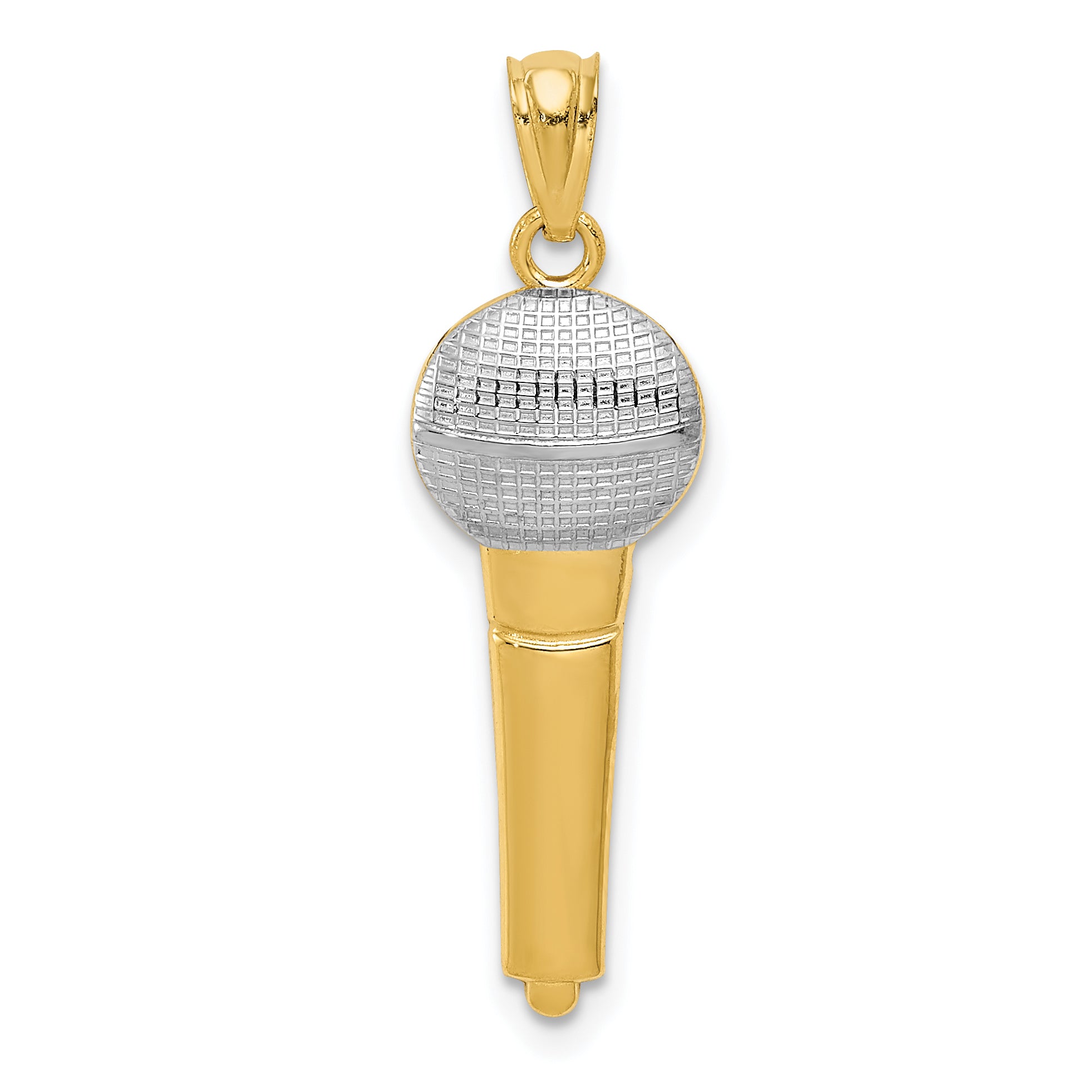 14k and Rhodium Microphone Pendant Main image