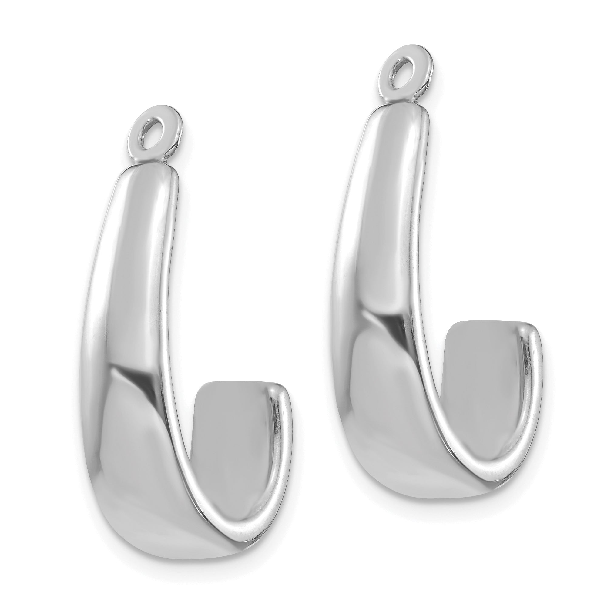 14k White Gold J Hoop Earring Jackets Secondary image