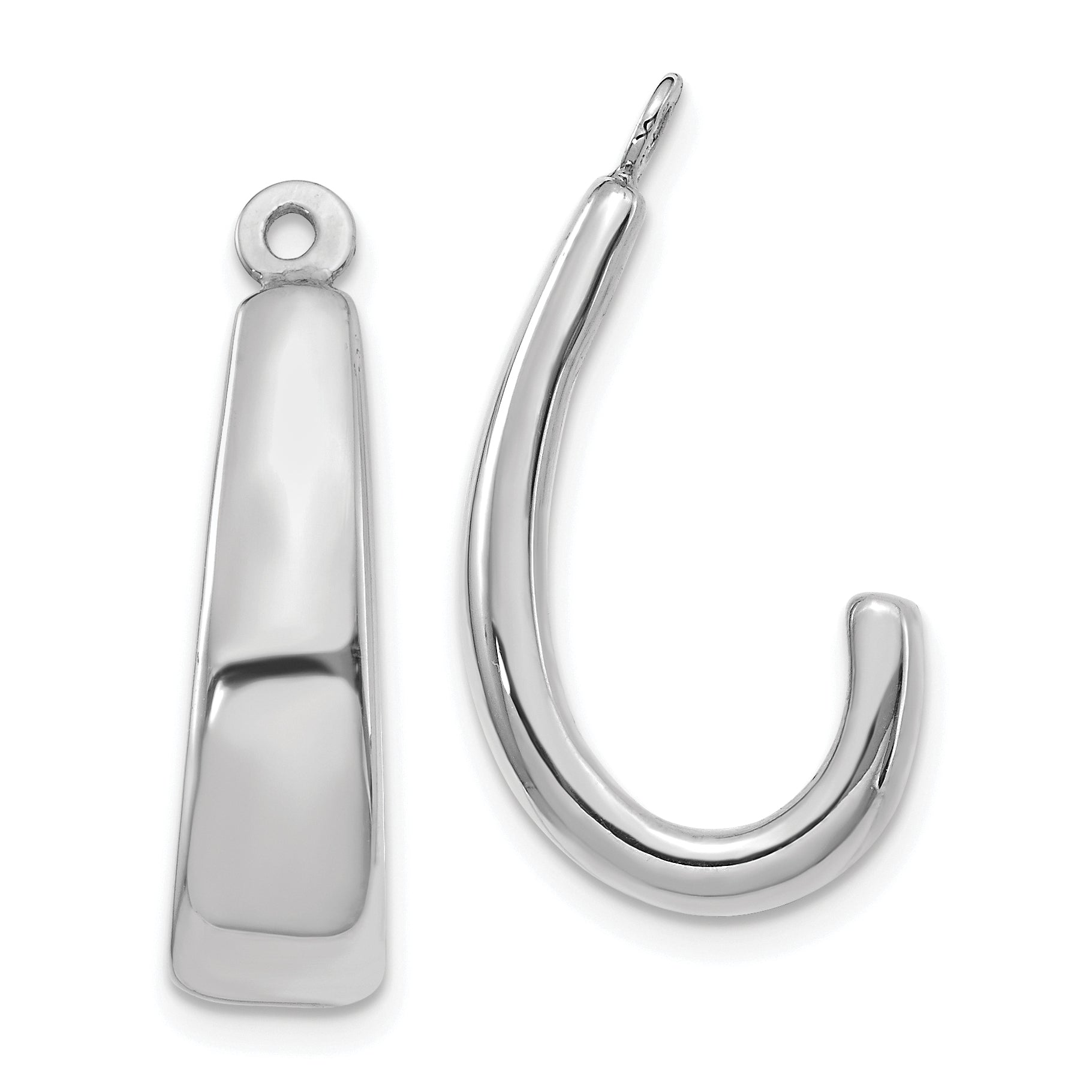 14k White Gold J Hoop Earring Jackets Main image