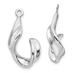 14k White Gold Twisted J Earring Jackets