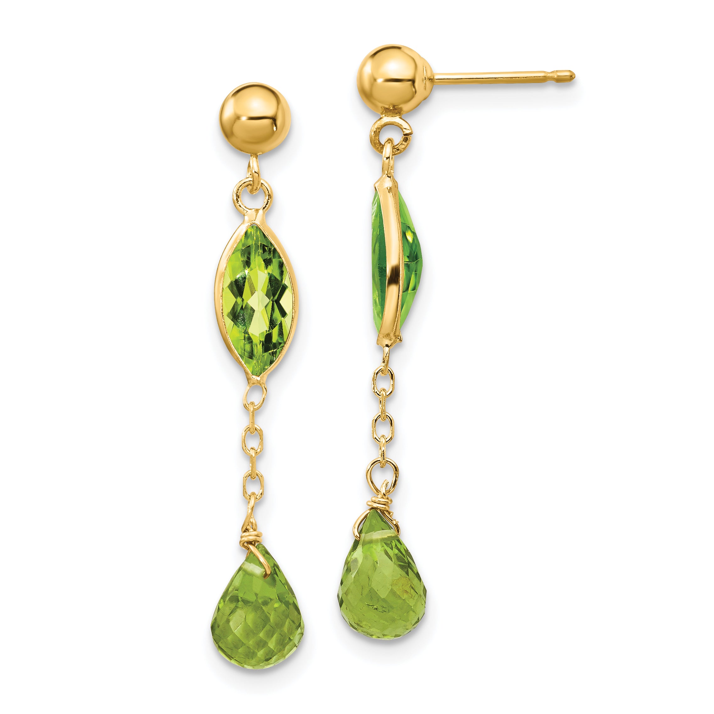 14K Peridot Post Earrings Main image