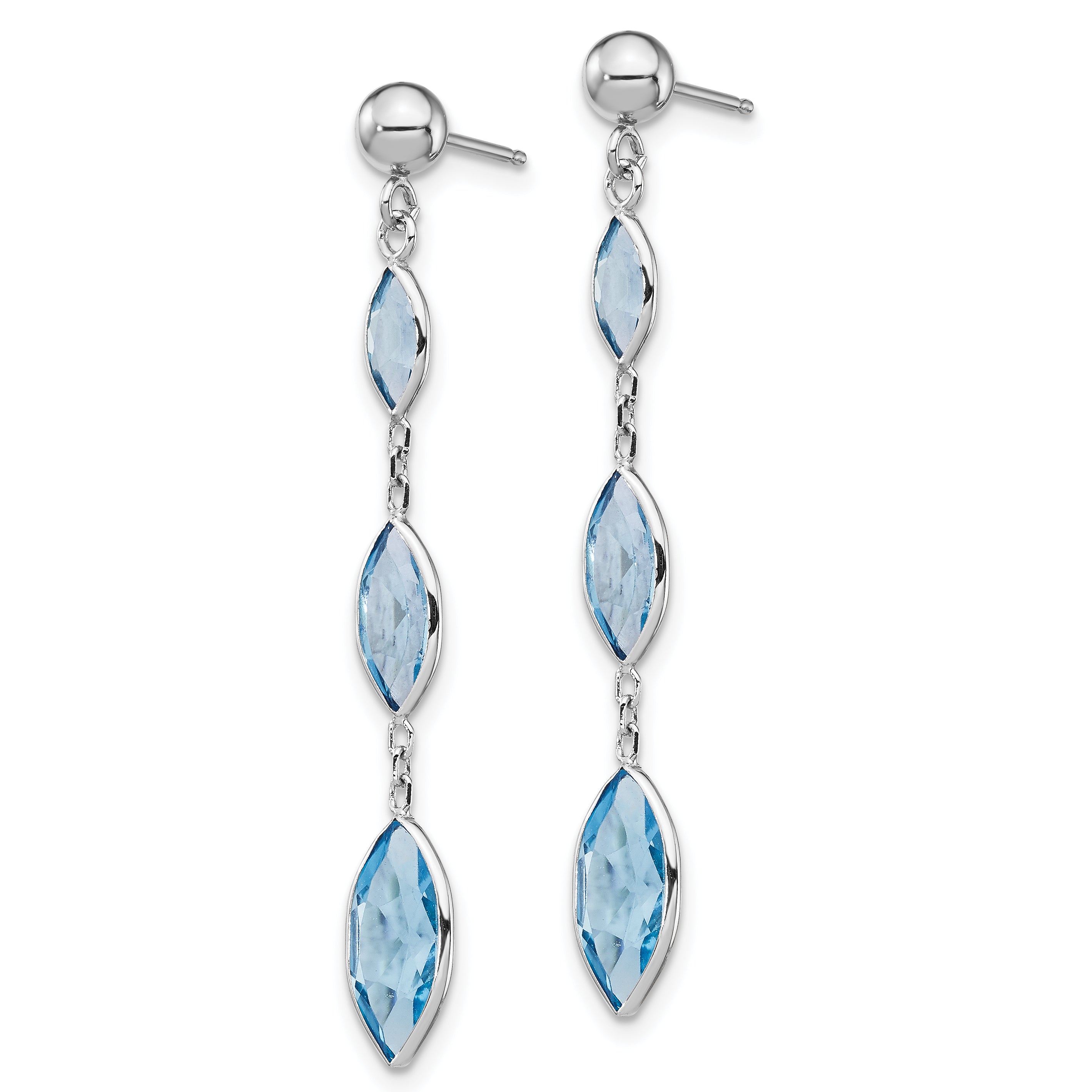 14K WG Blue Topaz Post Earrings Secondary image